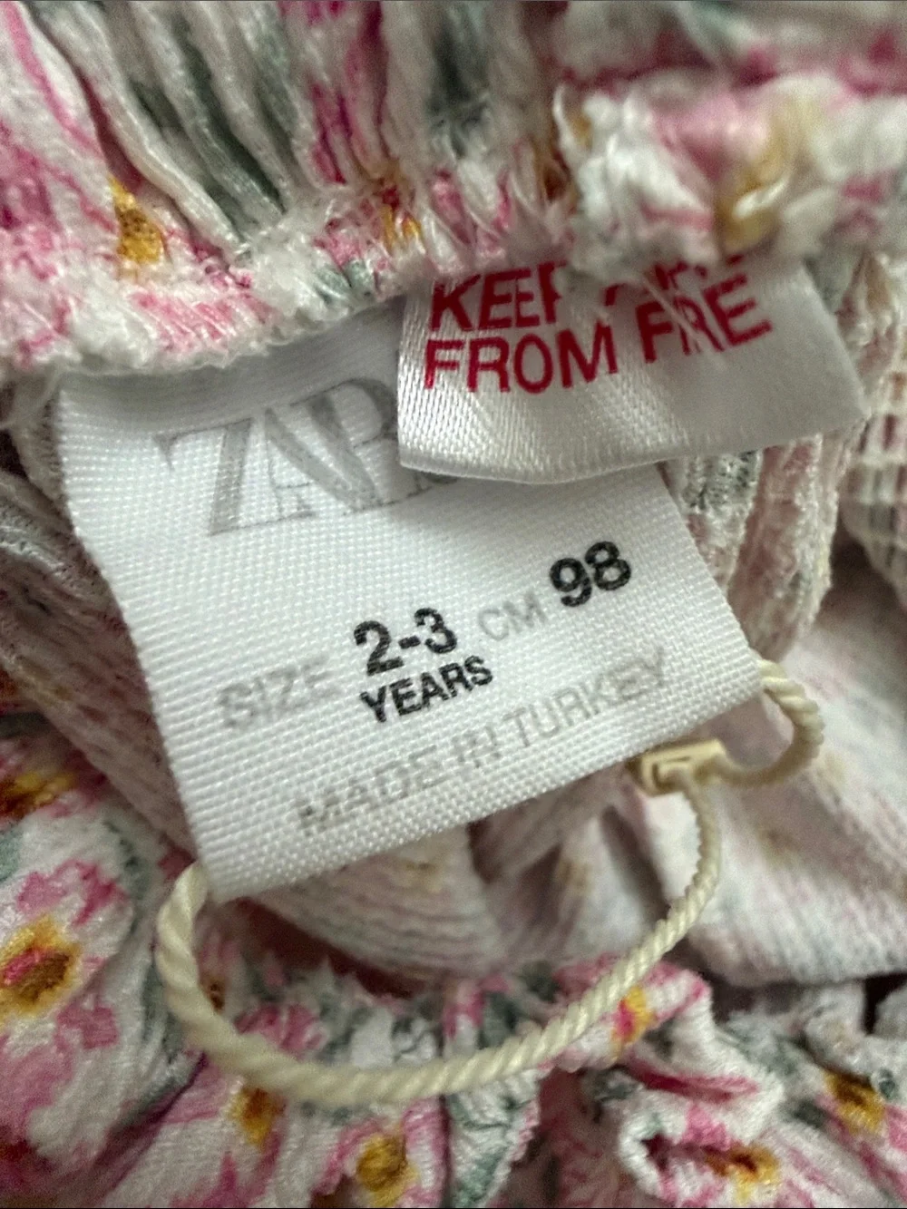Zara Pink Floral Smocked Ruffle Dress